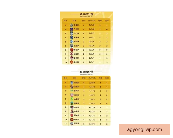 广东超级联赛最新积分榜全面解析各队排名走势与赛季形势